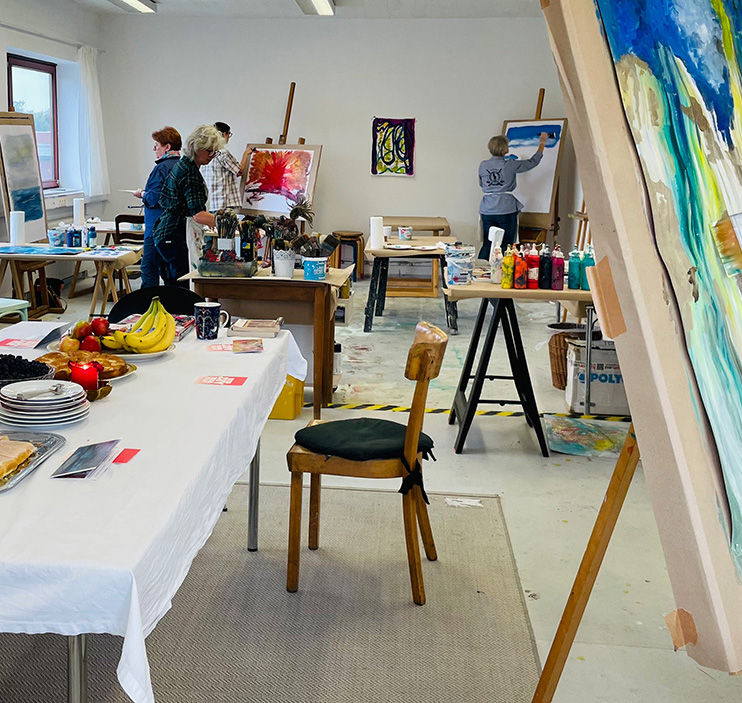 Kunstkurs in Lübeck intim großen Atelier